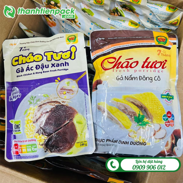 Bao bì cháo tươi in logo thương hiệu