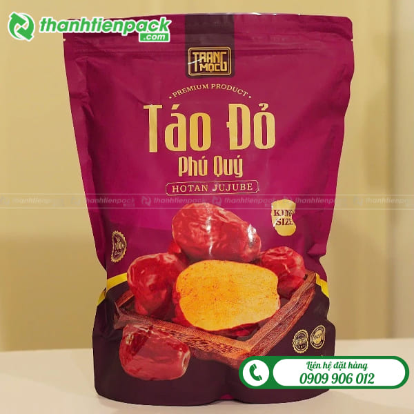 In túi đựng táo đỏ