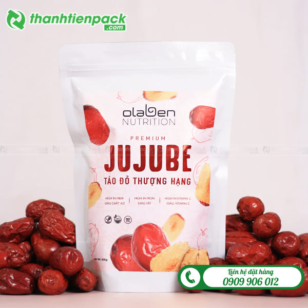 Túi zip bạc đựng táo đỏ