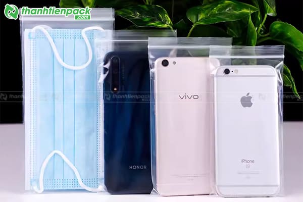 T&uacute;i zip viền trắng đựng điện thoại