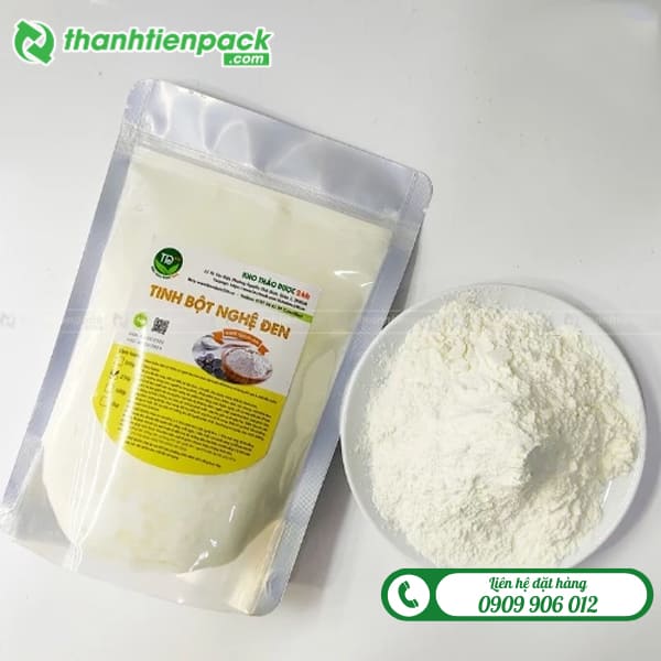 Túi bạc 1 mặt đựng bột nghệ đen