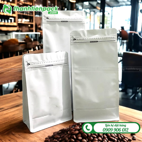 Túi bạc đựng cà phê đáy dứng