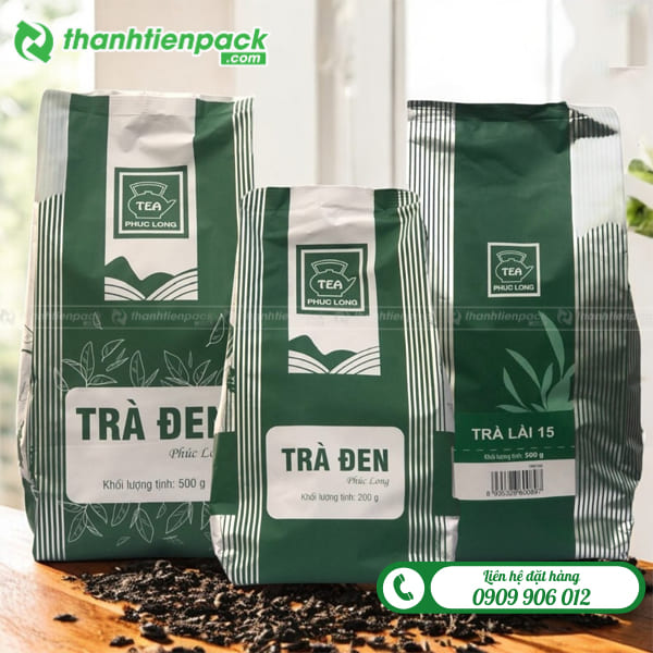 Túi đáy đứng đựng trà đen
