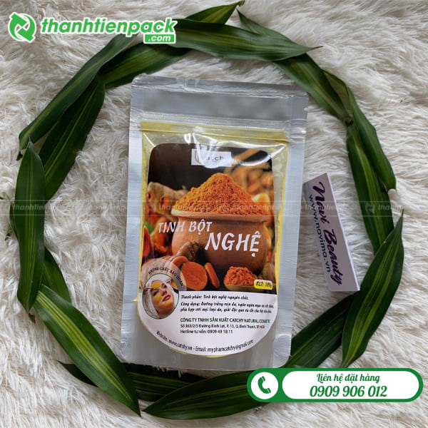 Túi zip bạc đựng tinh bột nghệ