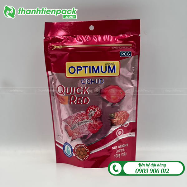 Túi zip đáy đứng đựng thức ăn cá cảnh