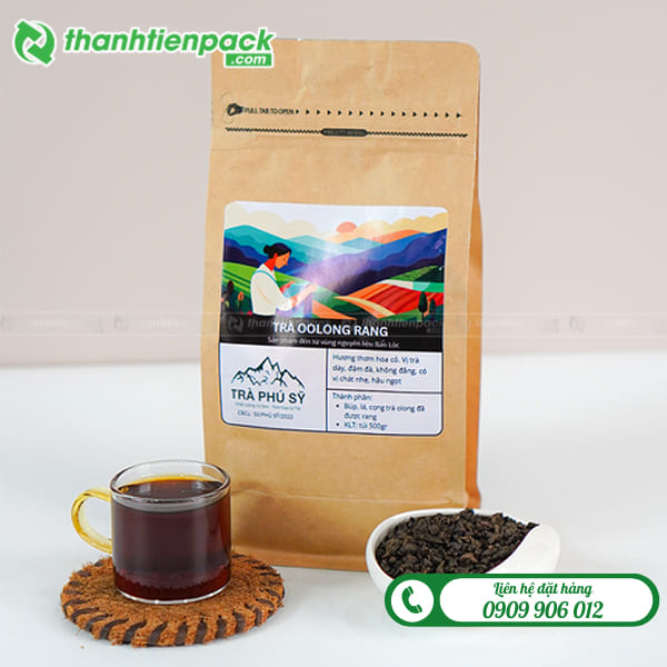 Túi zip giấy đựng trà ô long