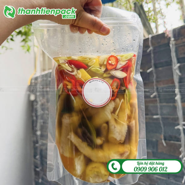 Túi zip trong đựng chân gà