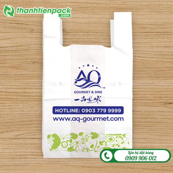 Túi xốp 2 quai siêu thị in logo