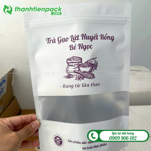 Túi zip trắng có cửa sổ