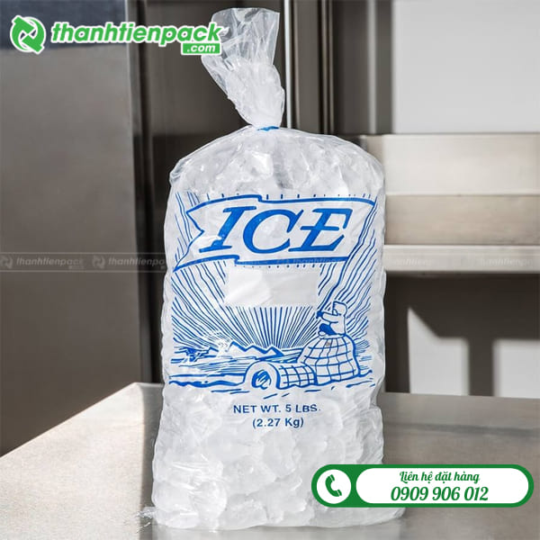 Túi đá viên 3kg cột miệng