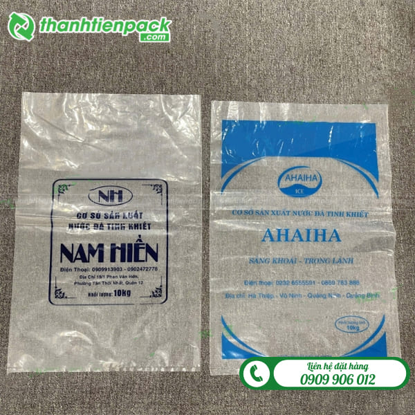 Túi đựng đá viên in thông tin thương hiệu