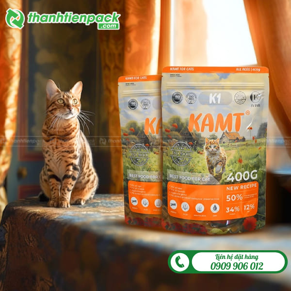 T&uacute;i zip đ&aacute;y đứng đựng thức ăn th&uacute; cưng