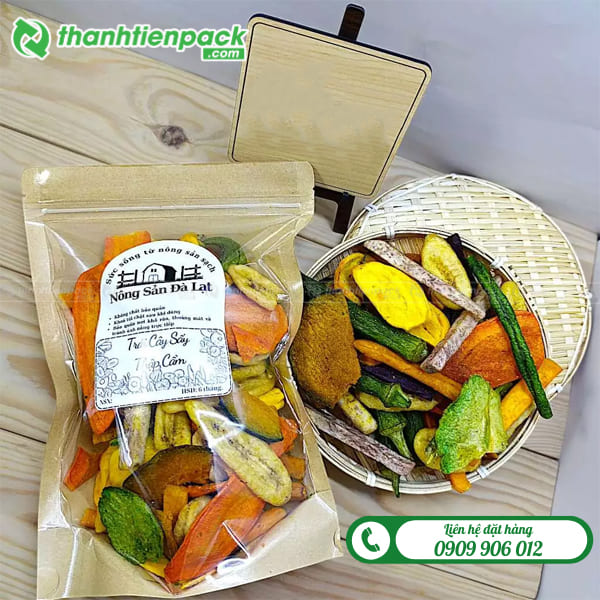 Túi zip giấy 1 mặt trong đựng trái cây sấy