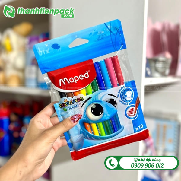 Túi zip khóa kéo đựng bút màu