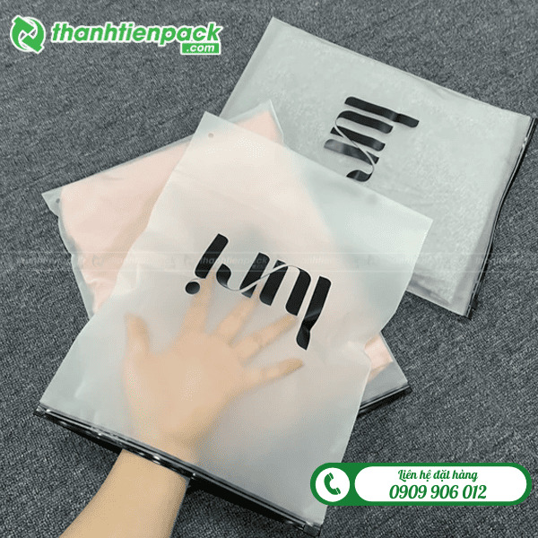 Túi zip lụa in logo