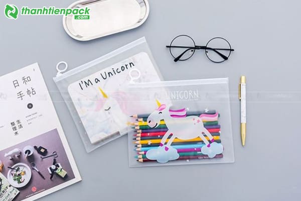 Túi zip lụa mờ đựng văn phòng phẩm