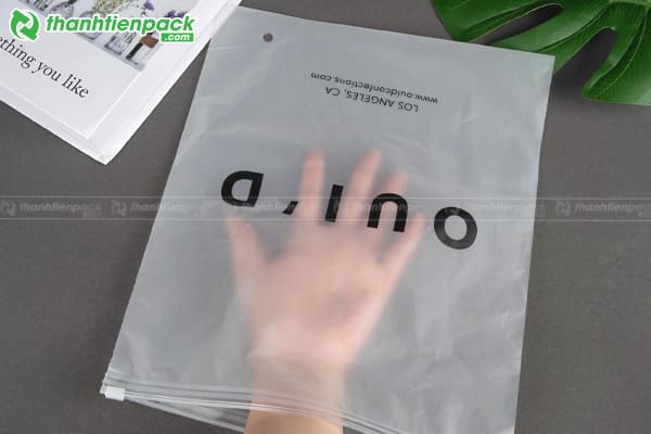 Túi zip quần áo in logo