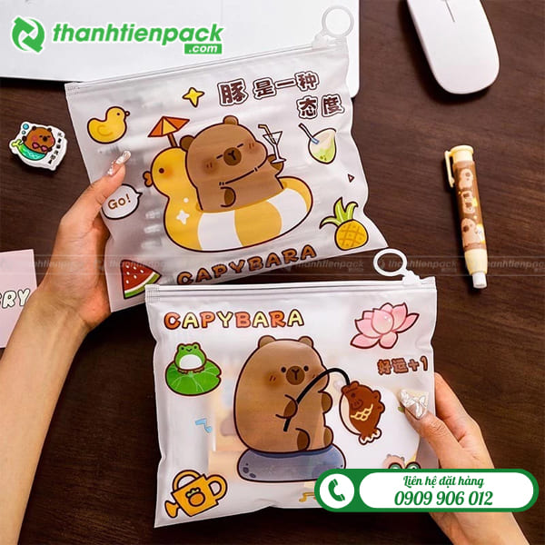 T&uacute;i zip đựng b&uacute;t in h&igrave;nh