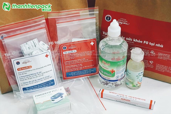 Túi zip viền đỏ đựng thuốc