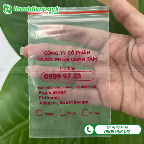 Túi zipper sọc đỏ đựng thuốc