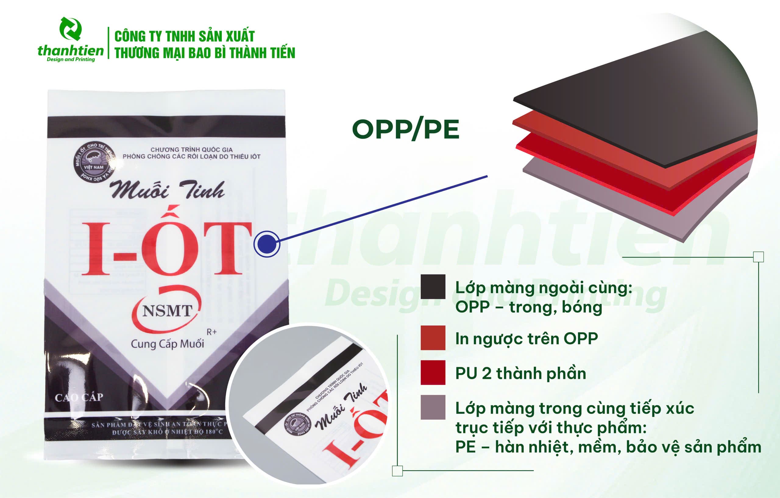 Cấu tạo bao b&igrave; OPP/PE