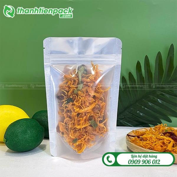 T&uacute;i zip bạc 1 mặt đựng kh&ocirc; g&agrave;