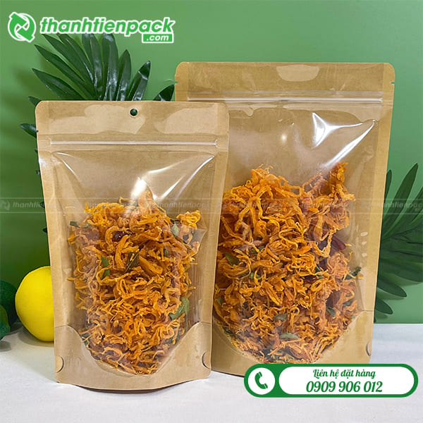 T&uacute;i zip giấy 1 mặt trong đựng kh&ocirc; g&agrave;