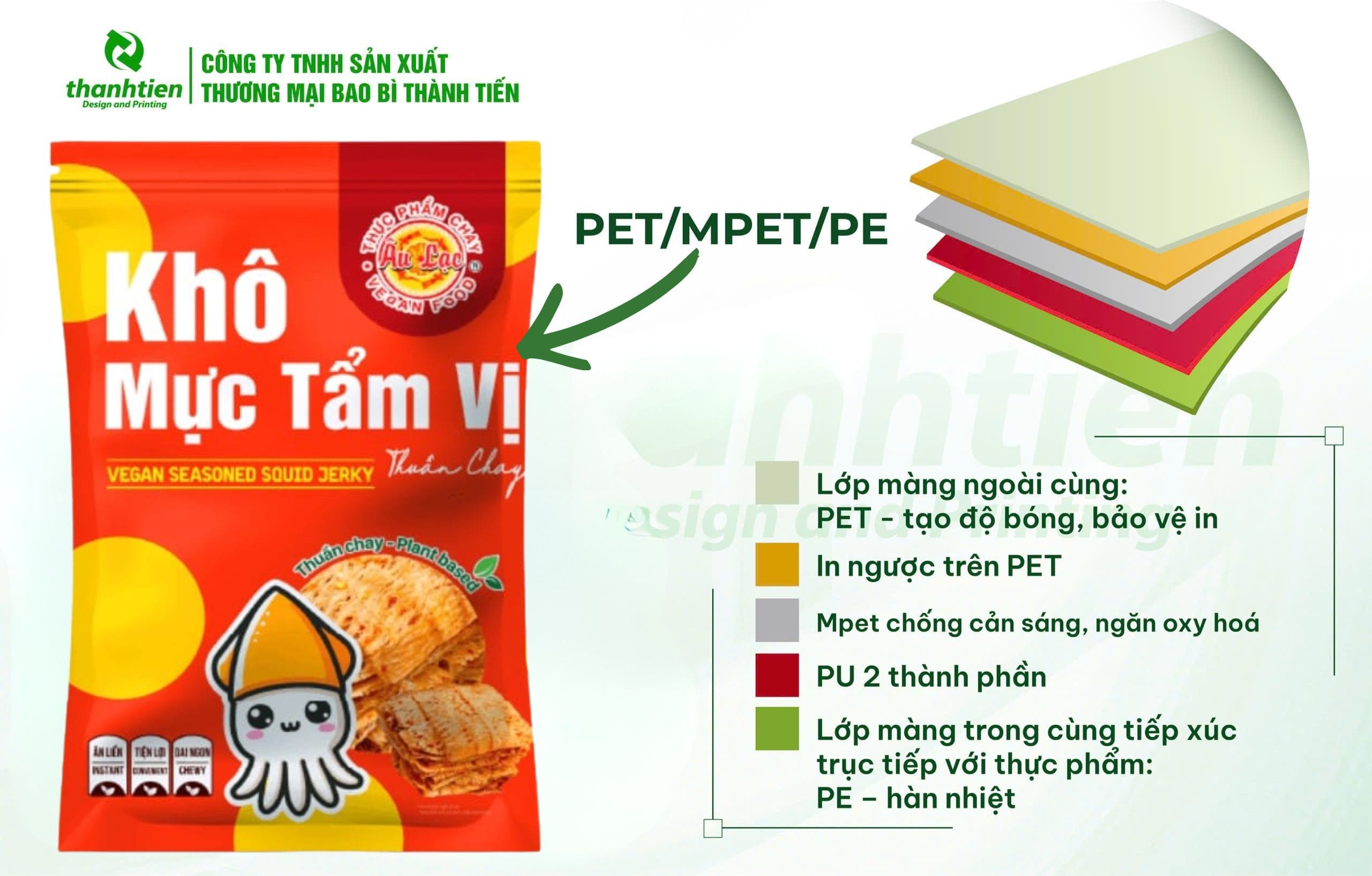 Cấu tạo t&uacute;i đựng kh&ocirc; mực PET/MPET/PE
