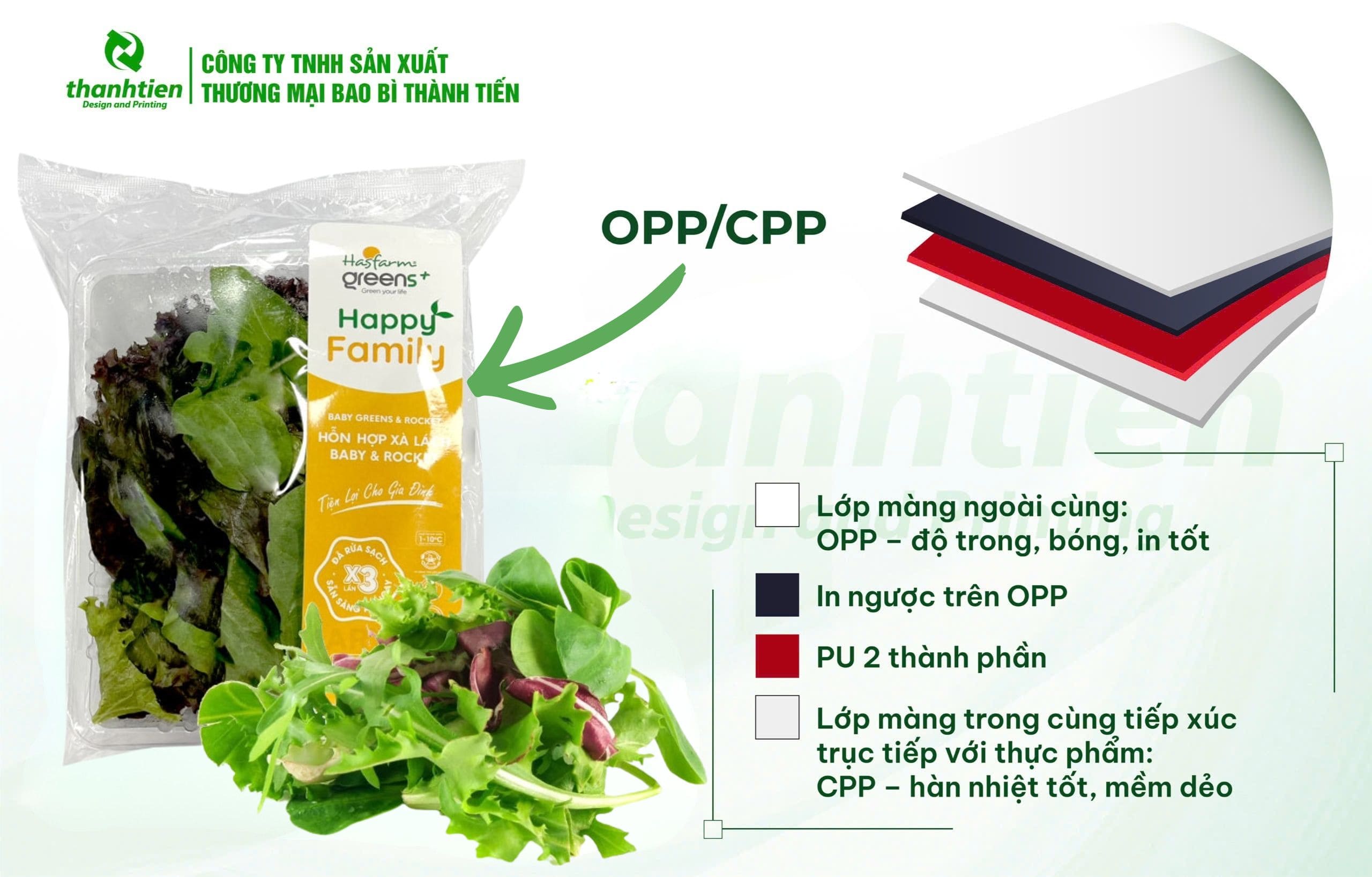 Cấu tạo túi đựng rau OPP/CPP