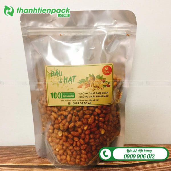 T&uacute;i zip bạc đựng đậu phộng