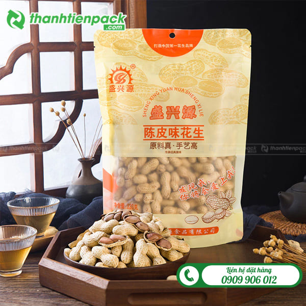 T&uacute;i zip đ&aacute;y đứng đựng đậu phộng