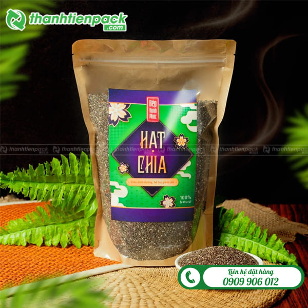 T&uacute;i zip giấy kraft đựng hạt chia