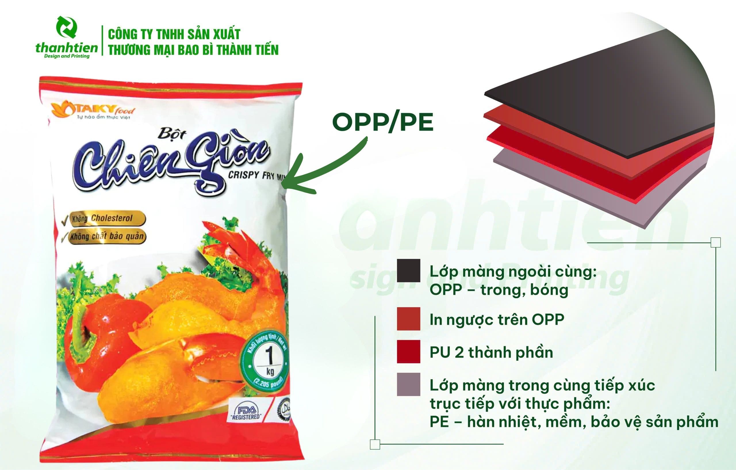 Cấu tạo bao b&igrave; bột chi&ecirc;n gi&ograve;n OPP/PE