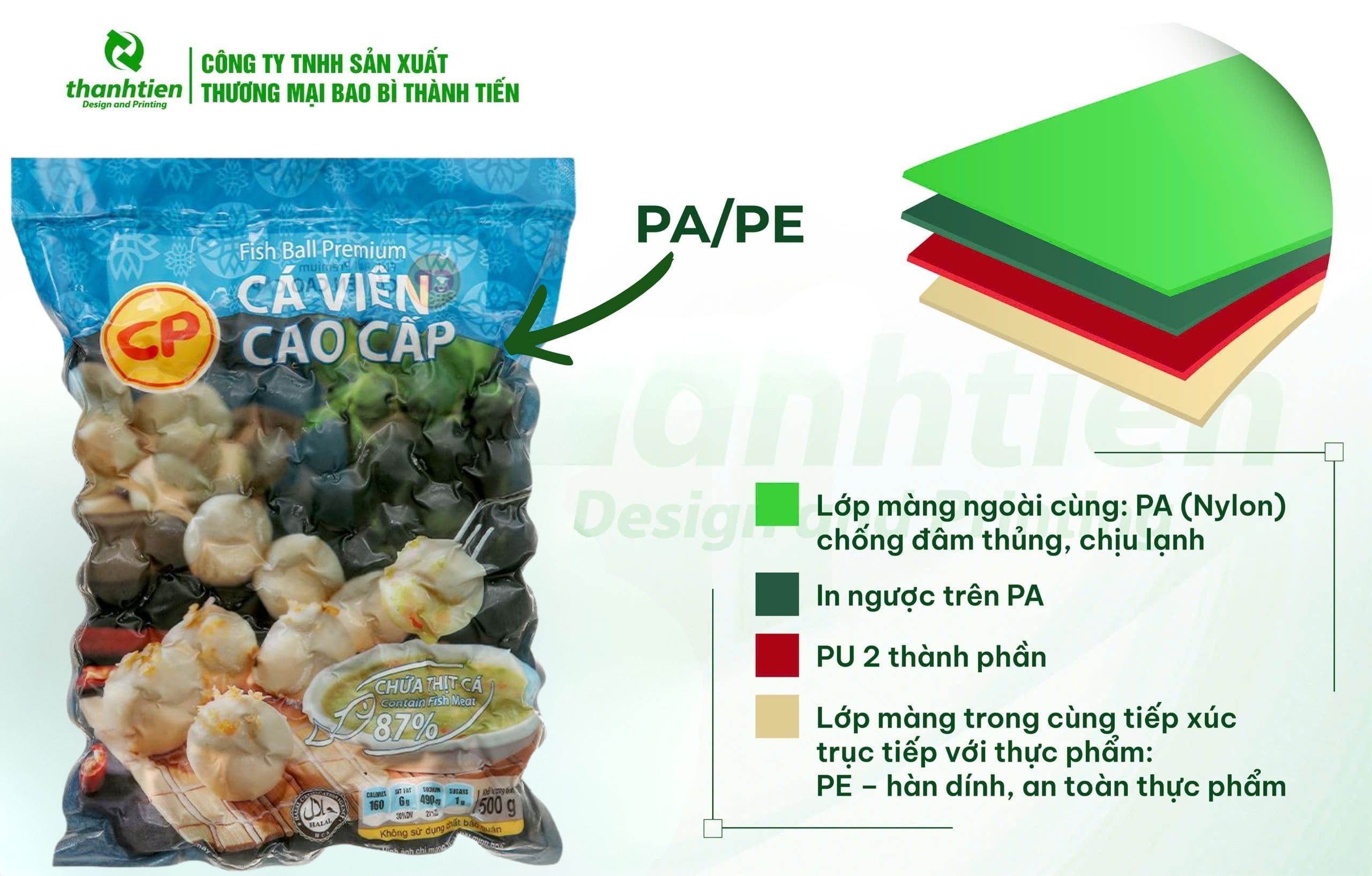 Cấu trúc 3 lớp PET/PE