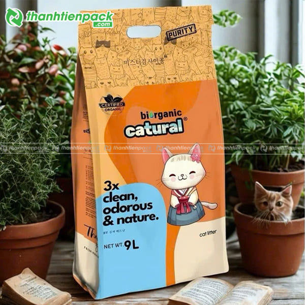 T&uacute;i zip 8 cạnh đựng c&aacute;t m&egrave;o