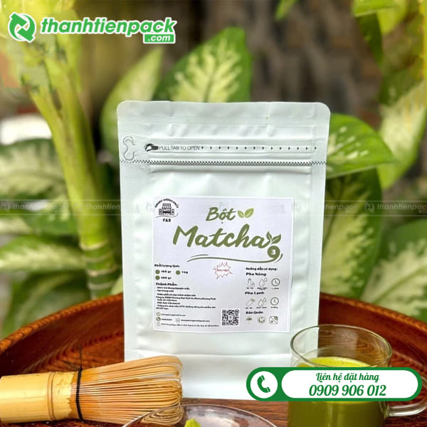 T&uacute;i zip 8 cạnh đựng matcha