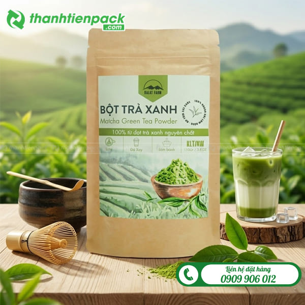 T&uacute;i zip giấy đựng bột matcha