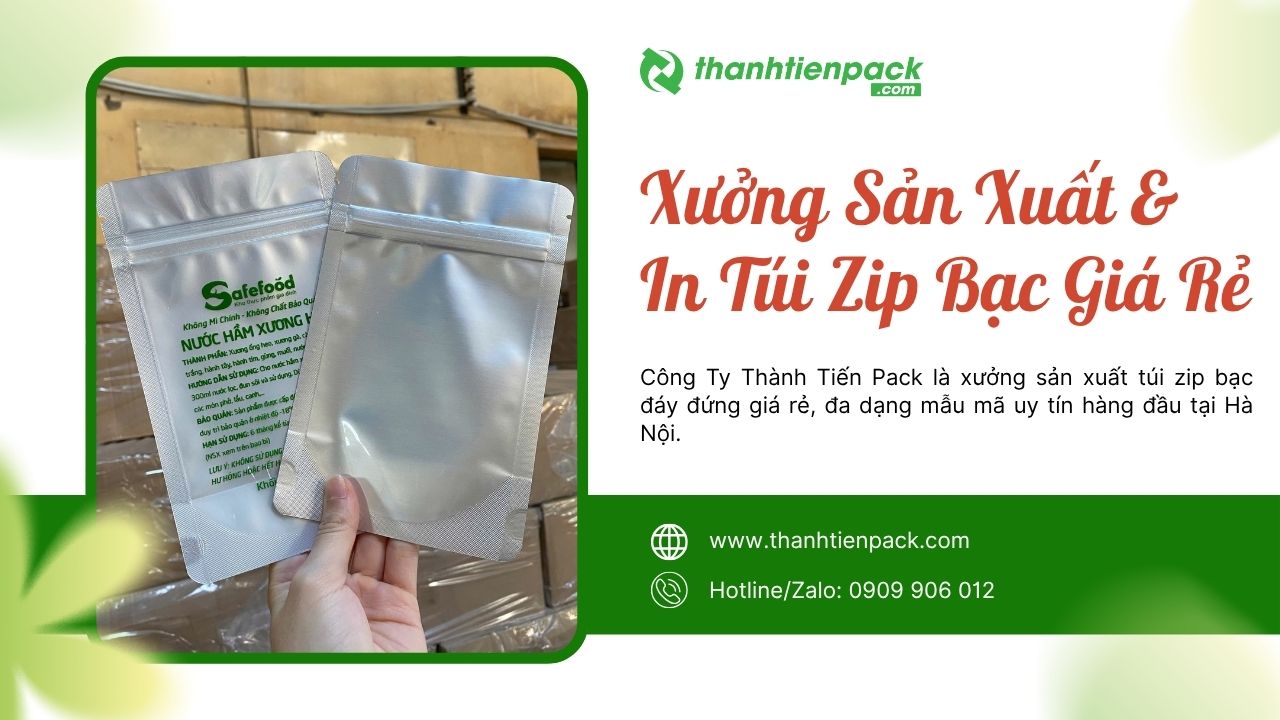Xưởng sản xuất t&uacute;i zip bạc