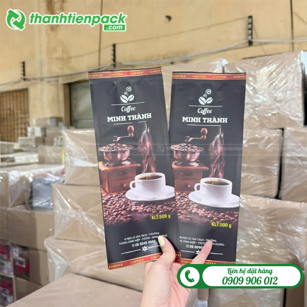 In t&uacute;i 4 cạnh đựng c&agrave; ph&ecirc;