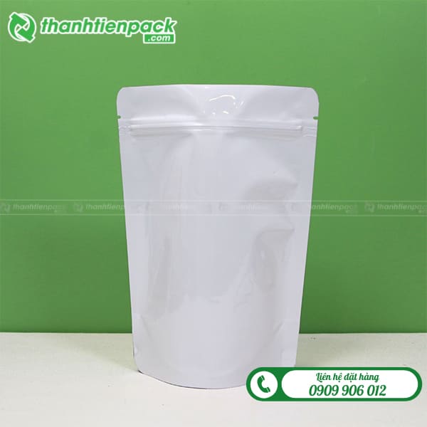 T&uacute;i zip 2 mặt trắng sữa