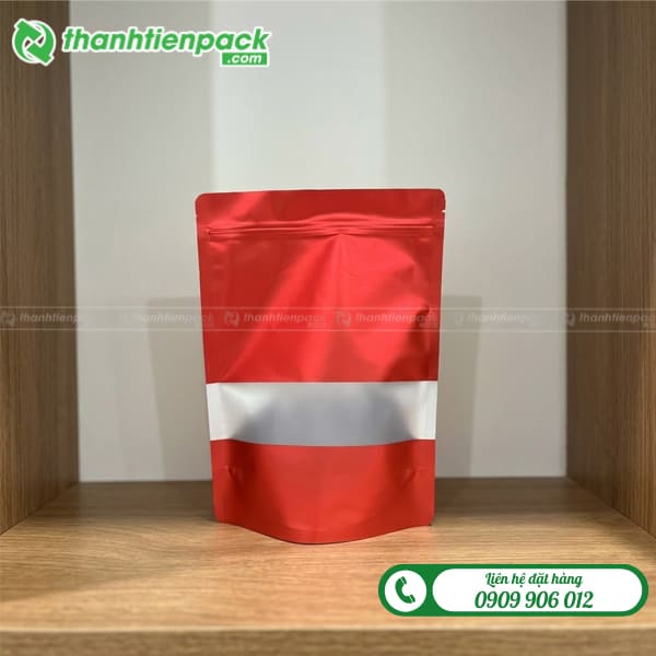 T&uacute;i zip m&agrave;u đỏ c&oacute; cửa sổ