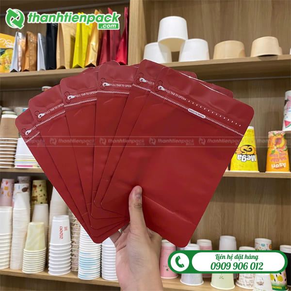 T&uacute;i zip m&agrave;u đỏ
