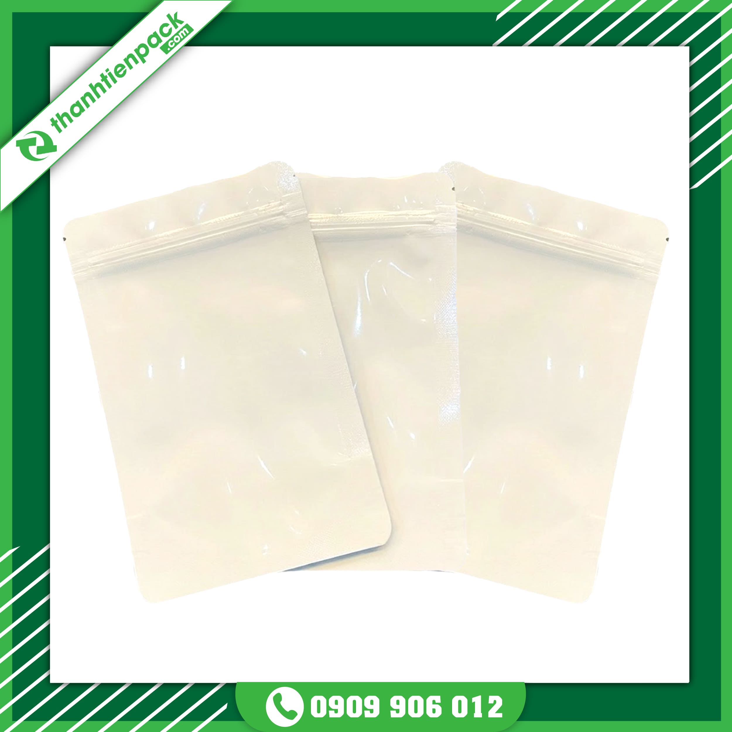 Túi Zipper 2 Mặt Sữa