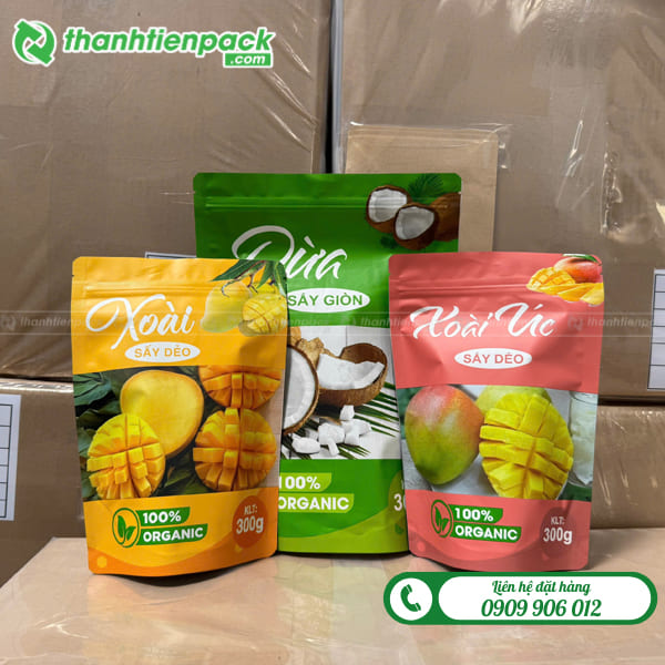 Bao b&igrave; đựng tr&aacute;i c&acirc;y sấy dẻo, sấy gi&ograve;n