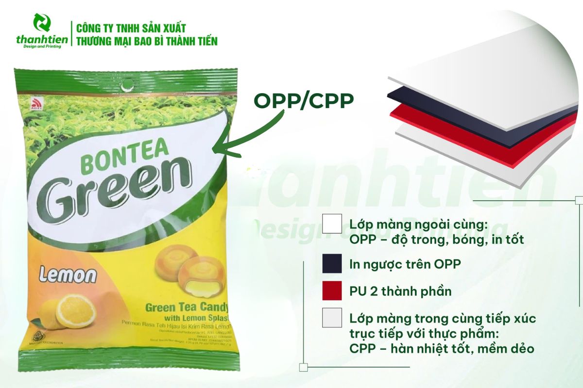 Cấu trúc bao bì sản phẩm sản phẩm OPP/CPP