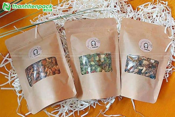 Túi zip giấy cửa sổ tràn đựng thực phẩm