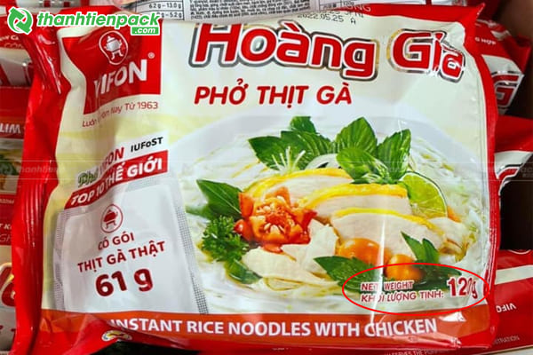 In khối lượng tịnh trên bao bì sản phẩm