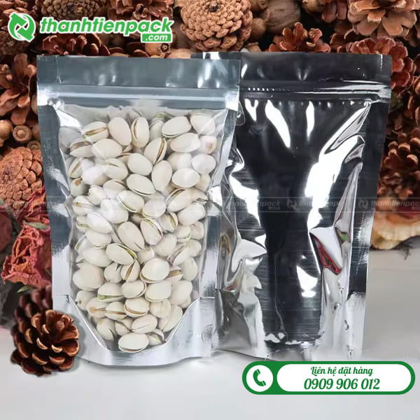 Túi zip bạc 1 mặt đựng kẹo