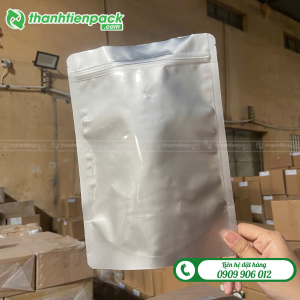 Túi zip bạc đáy đứng