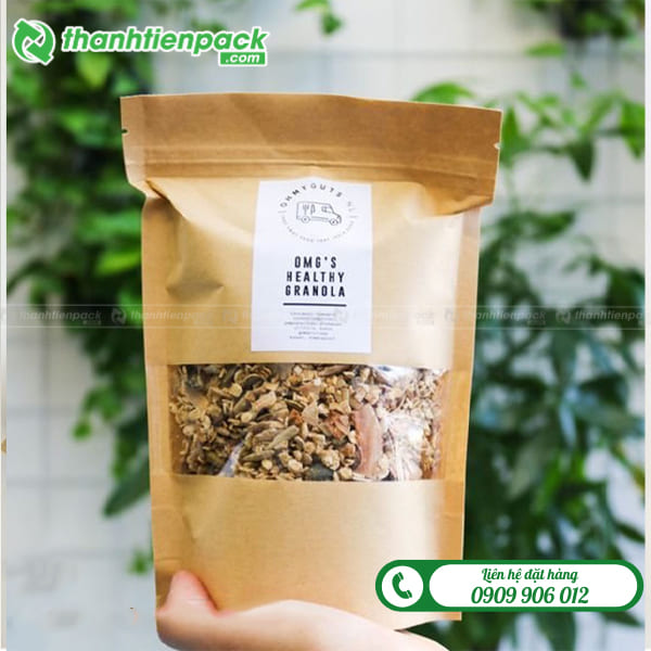 Túi zip giấy có cửa sổ đựng bánh